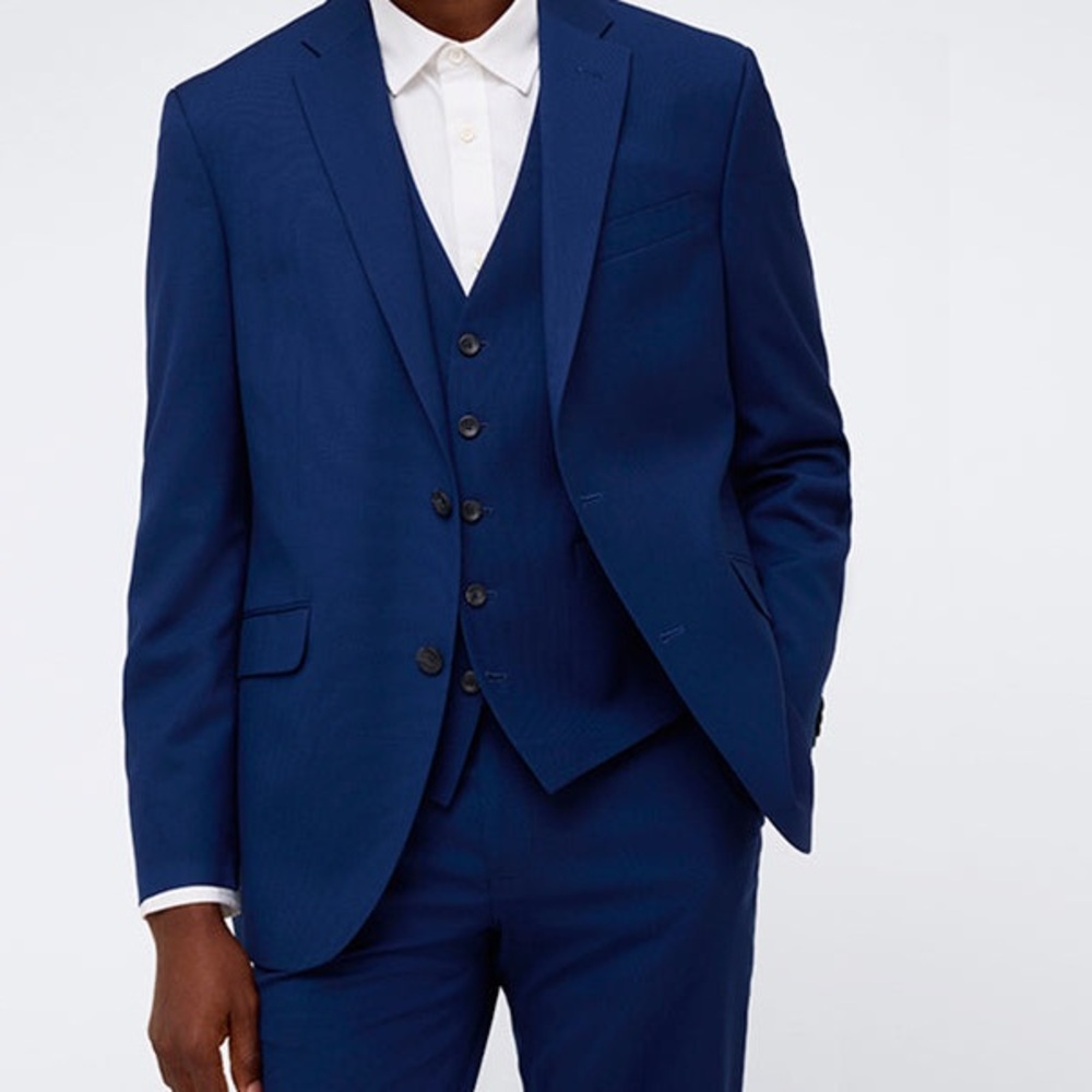 Kenneth Cole Reaction Men's Blue Techni-Cole Classic Slim-Fit Blazer Size 40L